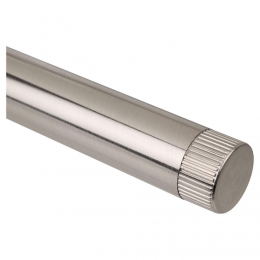 LeenBakker-EindknopGordijnroede-RVSRibbel28Mm-S22016366-Metaal-Zilverkleurig