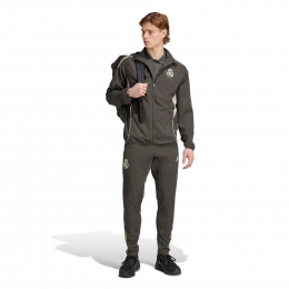 adidasRealMadridPresentatieTrainingspakFull-Zip2025-2026GrijsLichtgroen