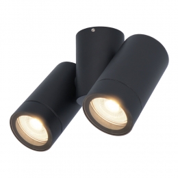 Silvawandlamp-Wandspot-Kantelbaar-2spotlights-4000KNeutraalwit-Plafondspot-IP65waterdicht-Zwartvoorbinnenenbuiten
