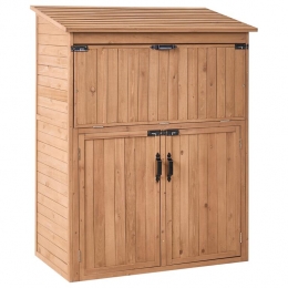 Beliani-TOFFIA-Gereedschapsschuur-Bruin-Dennenhout