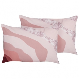 Beliani-CAMPEI-Tuinkussensetvan2-Pastelroze-40x60cm-Polyester