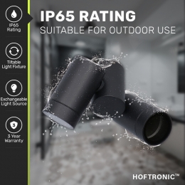 Silvaplafondspot-Plafondverlichting-Kantelbaar-2spotlights-metGU10fitting-Wandspot-IP65waterdicht-Zwart