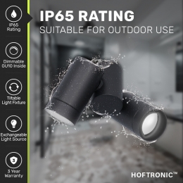 Silvaplafondspot-Plafondverlichting-Kantelbaar-2spotlights-6000Kdaglichtwit-Wandspot-IP65waterdicht-Zwart