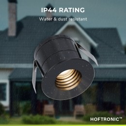 12xBettyzwarteLEDInbouwspotscompletesetmetmuurdimmer-12V-3Watt-Verandaverlichting-voorbuiten-2700Kwarmwit