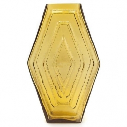 BrtHomewareVaasHexagongrootamberbruin