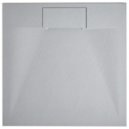 Beliani-AZZURRO-Douchebak-Grijs-90x90x3cm-SMCkunststof