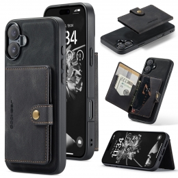 CaseMe-TelefoonhoesjegeschiktvoorAppleiPhone16-BackCover-MetMagnetischePasjeshouder-Zwart