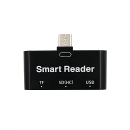 SDKaartlezerUSBType-CvoorMicroSDkaart-GeschiktvoorTelefoonPCenTabletmetUSBType-Caansluiting-Zwart
