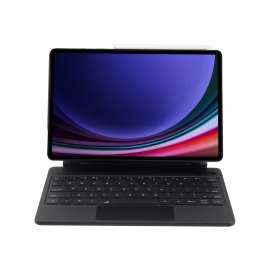 BluetoothToetsenbordhoesgeschiktvoorSamsungGalaxyTabS9Plus-Toetsenbordverlichting-Touchpad-Zwart