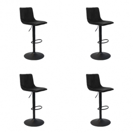 Bronx71VelvetbarkrukFrenkiezwart59-76cm-Barkrukkensetvan4