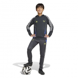 adidasMessiHoodieTrainingspakKidsDonkergrijsNeongeelBlauw