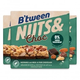 3xHeroBtweenNutsChocNotenmixChocoladeMelkPuur3x32gr