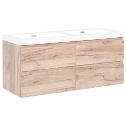 Beliani-RANCO-Wandgemonteerdedubbelewastafelkast-Lichtbruin-MDF