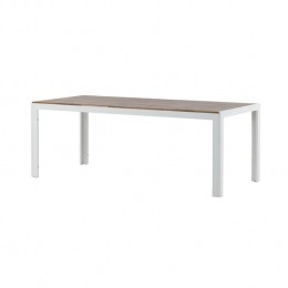 NestoutdoorLasseTuintafelAluminiumWit-metHoutenTafelblad