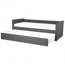 Beliani-LIBOURNE-Onderschuifbed-Donkergrijs-90x200cm-Polyester