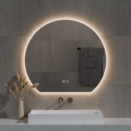 SpiegelBestDesignSunsetHalfRond60x54cmInclVerwarming3KleurenDimbareLEDVerlichting