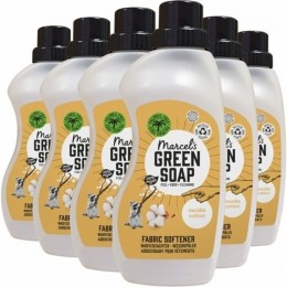 6xMarcelsGreenSoapWasverzachterKatoenVanilla30Wasbeurten750ml