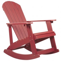 Beliani-ADIRONDACK-Schommelstoel-Rood-Kunsthout