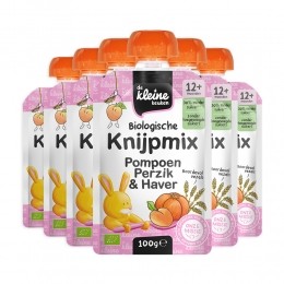 6xdeKleineKeukenBioKnijpmix12mPompoenPerzikHaver100gr