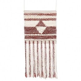 Beliani-SAIF-Wanddecoratie-Donkerrood-Wol