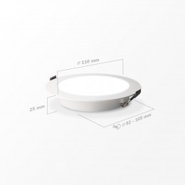 Setvan2GeorgiaLEDplatteInbouwspotswit-inbouwdiepte25mm-6W490lm-Rond-2700KwarmWit-120mm-IP20voorbinnen