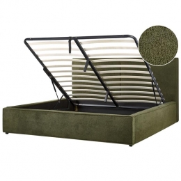 Beliani-MOISSAC-Tweepersoonsbed-Donkergroen-180x200cm-Polyester
