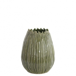 LightlivingVaasdeco355x45cmKOPRAkeramiekdonkergroen