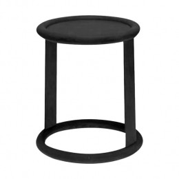 FamegLucienRondeHoutenBijzettafel50cm-Zwart