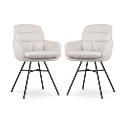 NolonNoa-MiaEetkamerstoelenSetvan2-Beige-ZwartePoten