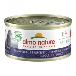 48xAlmoNatureHFCNaturalKattenvoerNatBlikjeTonijnKipHam70gr