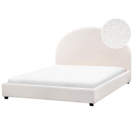 Beliani-VAUCLUSE-Tweepersoonsbed-Gebrokenwit-140x200cm-Boucl