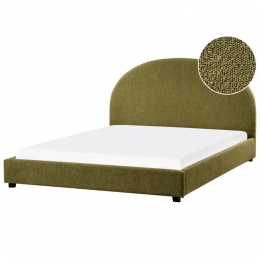 Beliani-VAUCLUSE-Tweepersoonsbed-Olijfgroen-160x200cm-Boucl