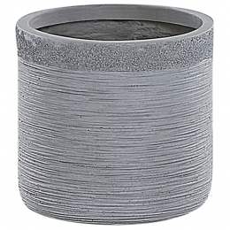 Beliani-SAMOS-Bloempot-Grijs-26cm-Klei-vezelmengsel
