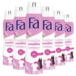 6xFaDeodorantSprayInvisibleSensitive150ml