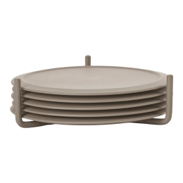 ZoneDenmarkSinglesOnderzetters6stmetHouder-Taupe