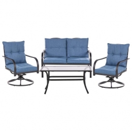 Beliani-MESTRINO-Loungeset4-zits-Blauw-Staal