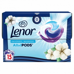 LenorWasmiddelAll-in-1PodsKatoenFris15stuks