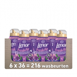 6xLenorWasverzachterFreshAirManeschijn36Wasbeurten504ml