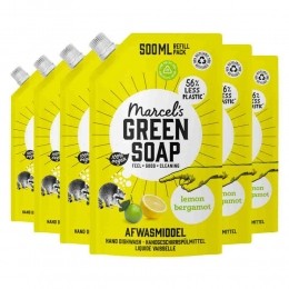 6xMarcelsGreenSoapAfwasmiddelLemonBergamotNavulling500ml