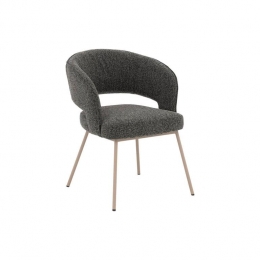 GoossensEetkamerstoelOstunistof-Textielmetarmleuning