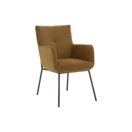 GoossensEetkamerstoelTrulloleuning-Textielmetarmleuning