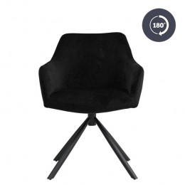 Bronx71VelveteetkamerstoelFurtadodraaibaarzwart-Eetkamerstoelen