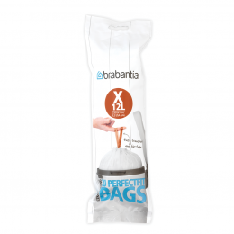 PerfectFitafvalzakmettrekbandsluitingcodeX1012liter20stuksrolWhite-Brabantia