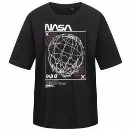 NASADigitalWaveDamesT-shirtAILTS041BLK