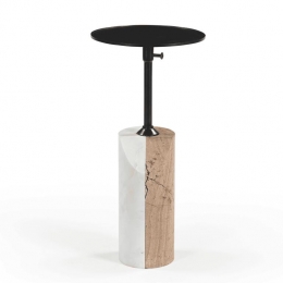 Signature-BijzettafeltjeERNEST-D23cm-Marmerenvoet