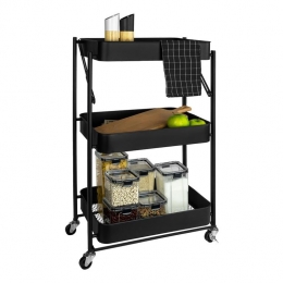 QUVIOKeukentrolleymetaalopvouwbaarmet3lagenenopwieltjes