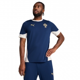 PUMAPortugalTrainingsshirt2025-2026DonkerblauwGebrokenWitGeel
