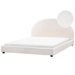 Beliani-VAUCLUSE-Tweepersoonsbed-Gebrokenwit-180x200cm-Boucl