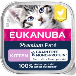 16xEukanubaPremiumPatGraanvrijKittenKattenvoerNatKip85gr