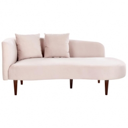 Beliani-CHAUMONT-Chaiselongue-Pastelroze-Rechterzijde-Fluweel
